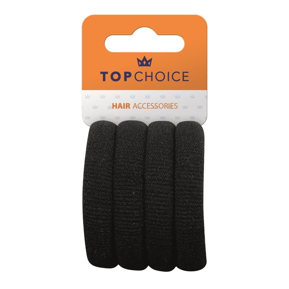 214358 TOP CHOICE GUMKA DO WŁOSÓW RULONIK  4 SZT. CZARNA 22586 5905710022586