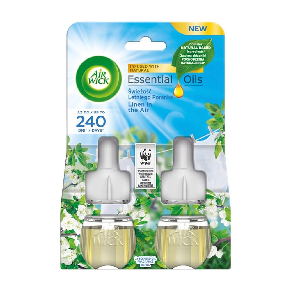 296867 AIR WICK ODŚWIEŻACZ POWIETRZA ELEKTRYK ZAPAS X2 ŚWIEŻOŚĆ LETNIEGO PORANKA/LINEN IN THE AIR 5908252005536