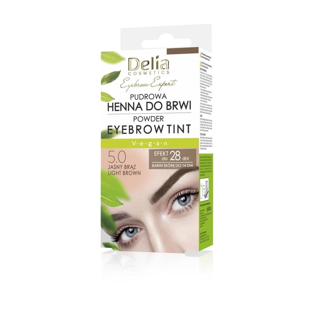 297662 DELIA EYEBROW EXPERT HENNA DO BRWI PUDROWA 5.0 JASNY BRĄZ 5906750807737