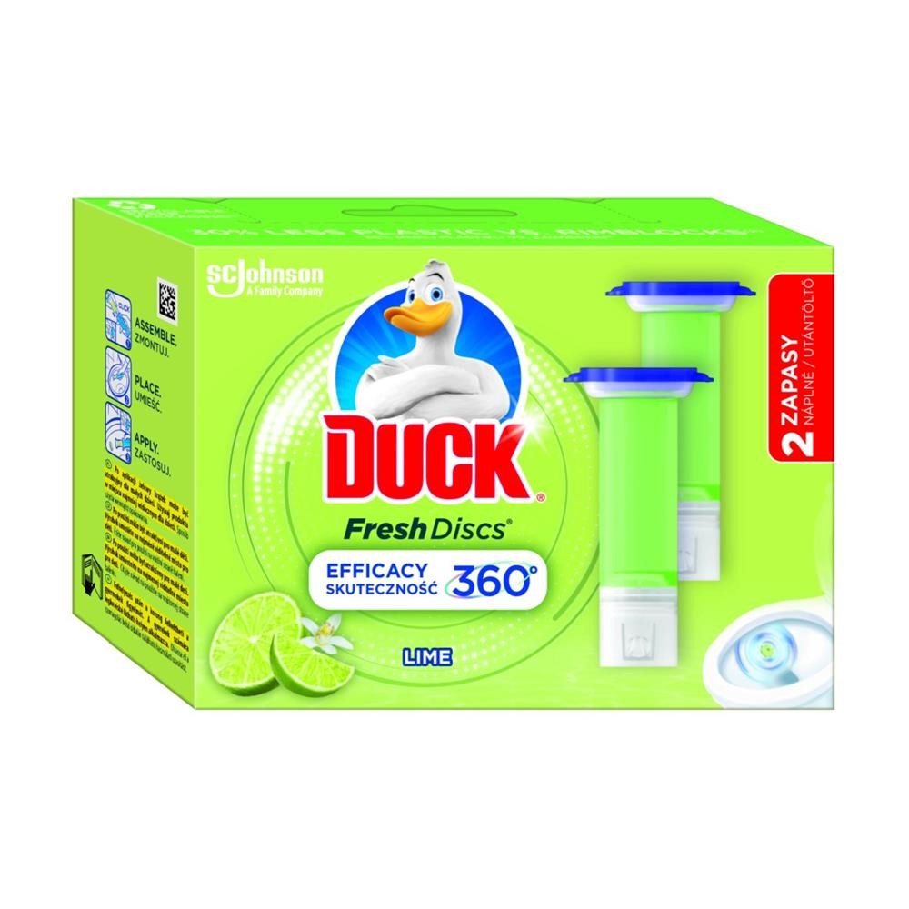 294901 DUCK KRĄŻEK ŻELOWY DO WC FRESH DISCS ACTIVE ZAPAS DISC LIME 2 SZT. 5000204338928