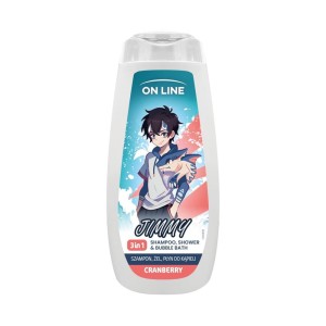 ON LINE KIDS SZAMPON,ŻEL I PŁYN DO KĄPIELI 400ML JIMMY CRANBERRY
