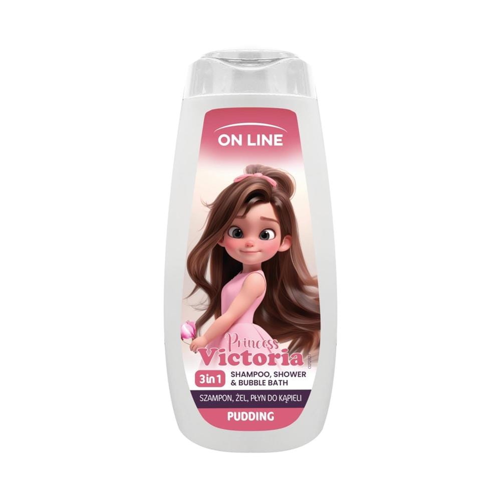 297675 ON LINE KIDS SZAMPON,ŻEL I PŁYN DO KĄPIELI 400ML PRINCESS VICTORIA PUDDING 5903116751871