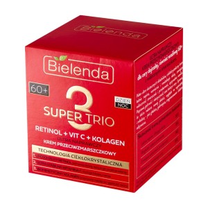 278634 BIELENDA SUPER TRIO RETINOL+VIT C+KOLAGEN 60+ KREM DO TWARZY 50ML ULTRA NAPRAWCZY 5902169050016