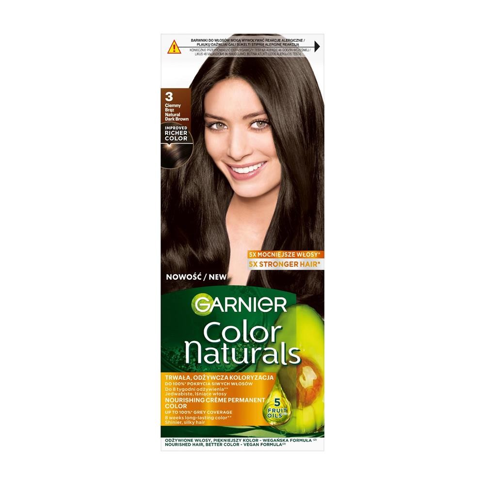 15060 GARNIER COLOR NATURALS FARBA KOLORYZUJĄCA 3 CIEMNY BRĄZ 3600540179616