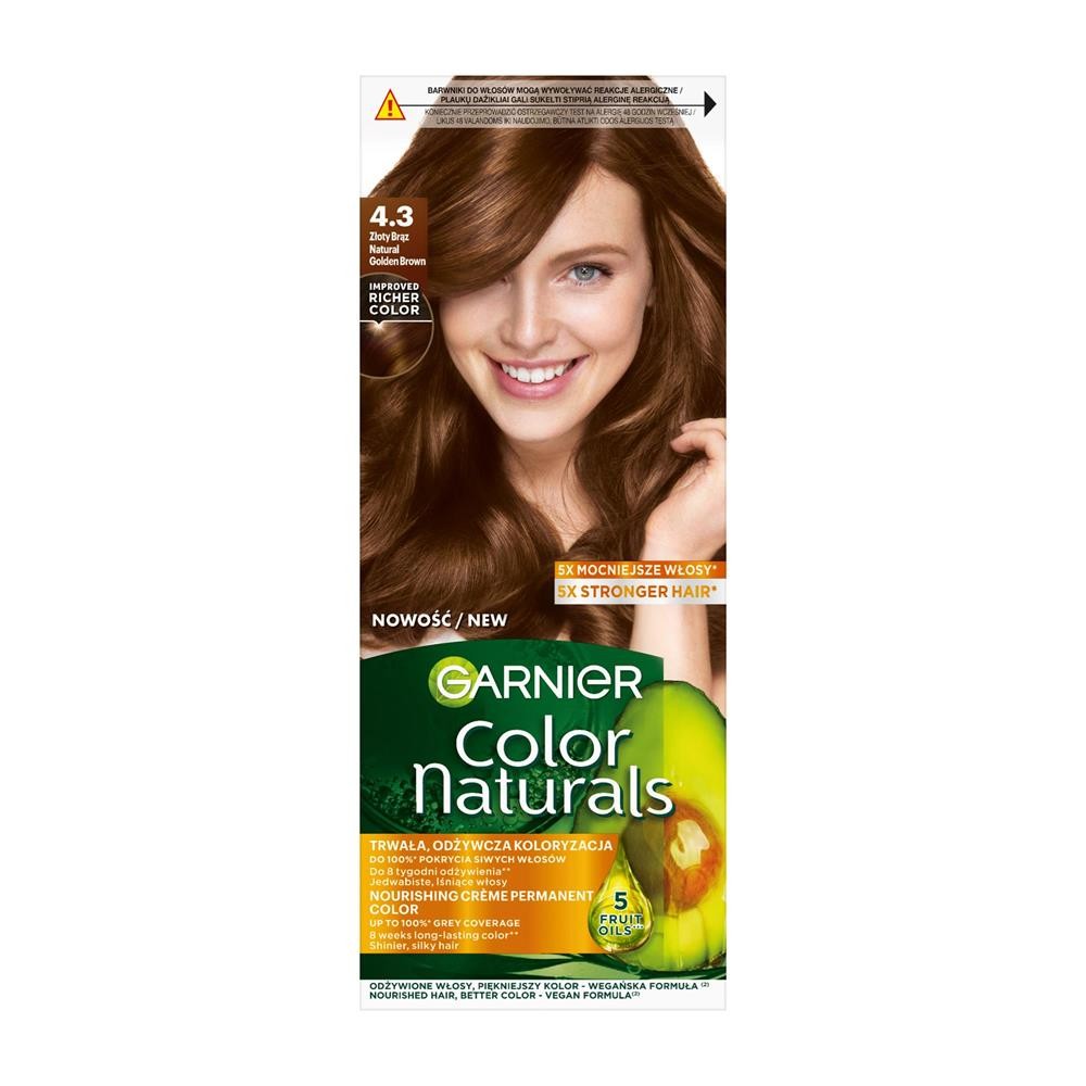 15074 GARNIER COLOR NATURALS FARBA KOLORYZUJĄCA 4.3 ZŁOCISTY BRĄZ 3600540179777