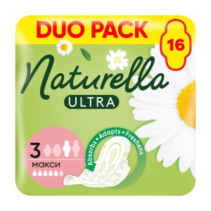 297373 NATURELLA PODPASKI CAMOMILE ULTRA MAXI 16 SZT. 8001090586032