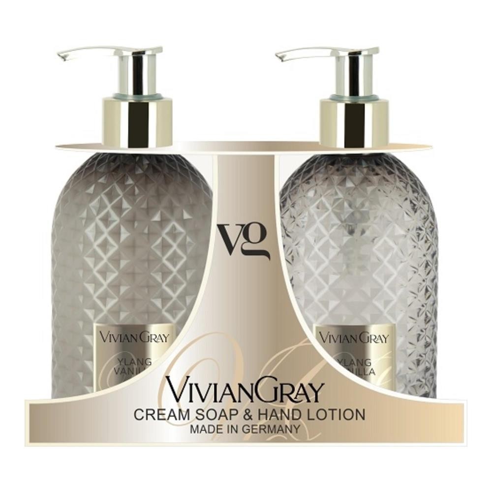 403397 VIVIAN GREY ZESTAW PREZENTOWY GEMSTONE YLANG&amp;VANILLA MYDŁO W PŁYNIE+BALSAM DO RĄK 4250120735283