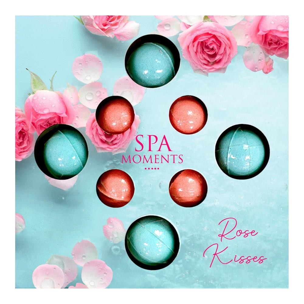 405003 SPA MOMENTS ZESTAW PREZENTOWY KULA MUSUJĄCA DO KĄPIELI 30GX4 20GX4 ROSE KISSES 5901571014357