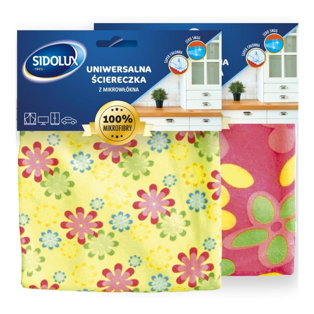 192219 SIDOLUX ŚCIERKA Z MIKROFIBRY UNIWERSALNA W KWIATKI 5902986200243