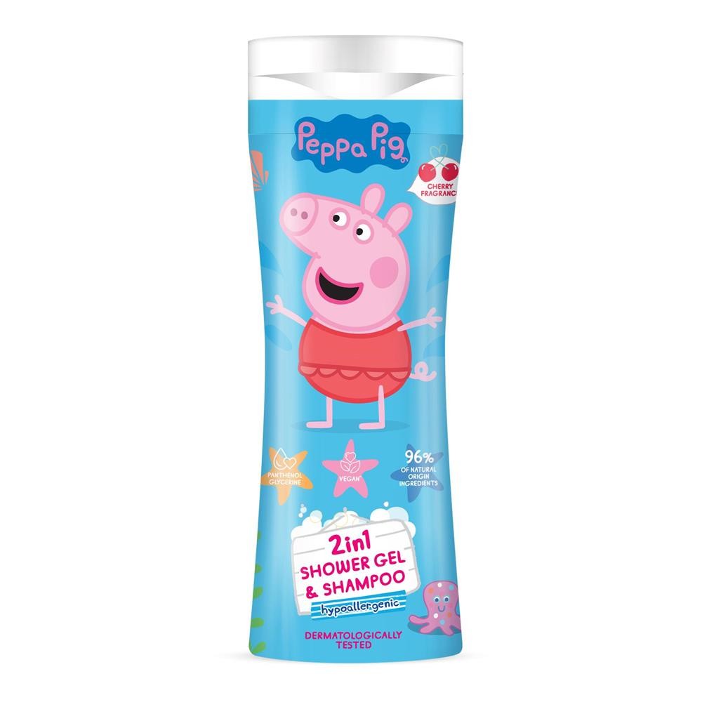 292654 PEPPA PIG ŻEL POD PRYSZNIC I SZAMPON DO WŁOSÓW 300ML 2W1 WIŚNIA 5903957304335