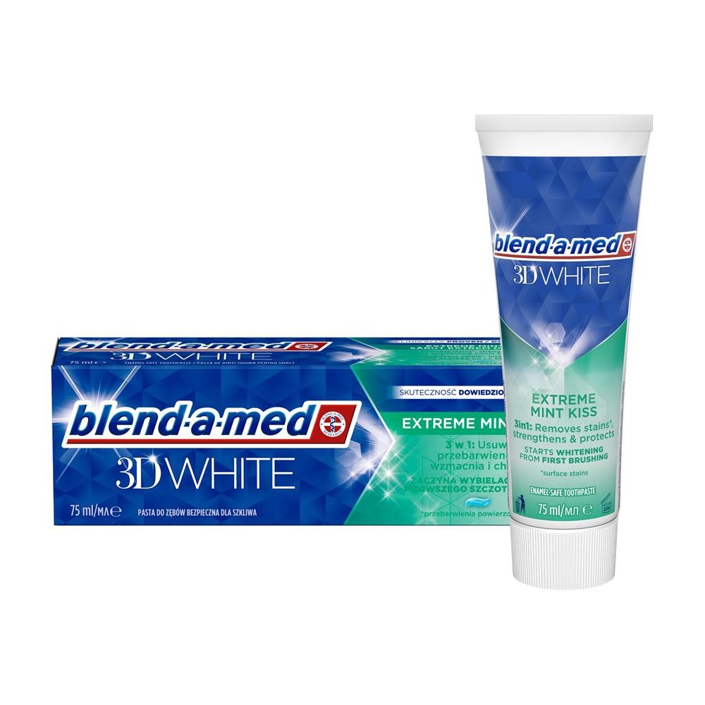 287227 BLEND-A-MED PASTA DO ZĘBÓW  75ML 3D WHITE EXTREME MINT KISS 8006540792162