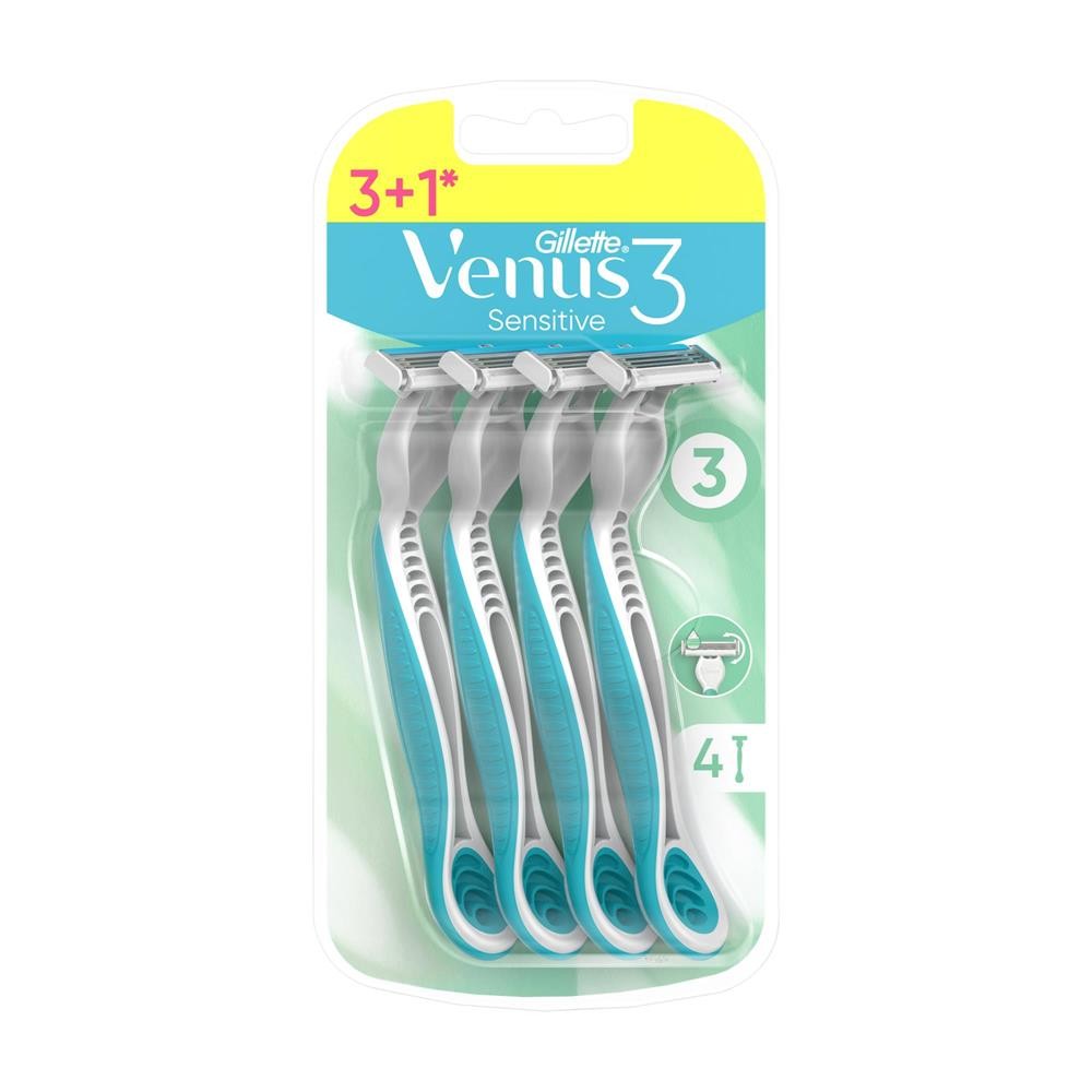 406001 GILLETTE MASZYNKA DO GOLENIA JEDNOCZĘŚCIOWA W VENUS 3 SIMPLY 3+1 SZT. SENSITIVE 8700216507004