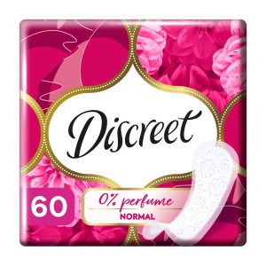 405701 DISCREET WKŁADKI HIGIENICZNE NO PERFUME NORMAL 60 SZT. 8001090162076