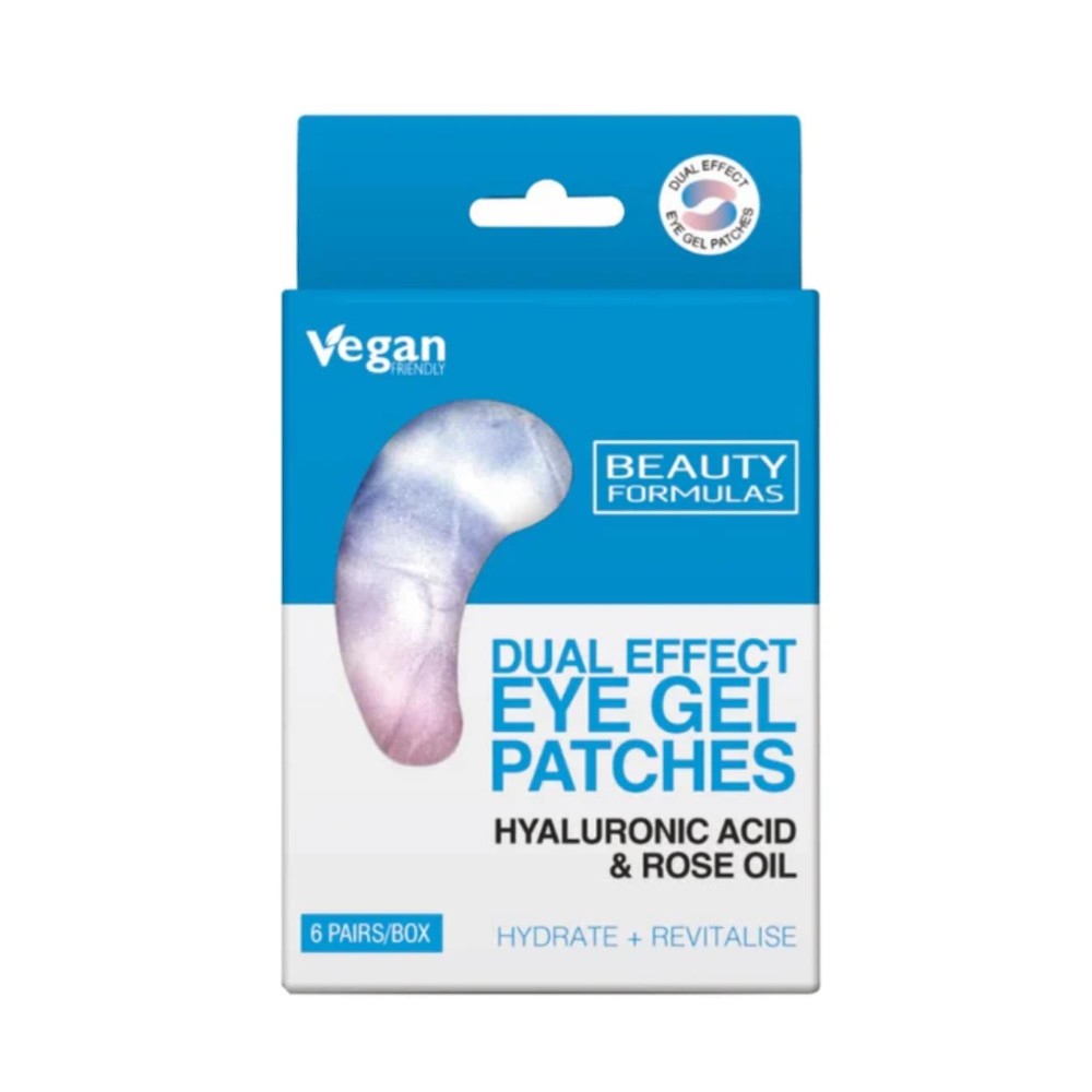 407018 BEAUTY FORMULAS PŁATKI POD OCZY ŻELOWE  HYALURONIC ACID&amp;ROSE OIL 6 PAR 5012251013871