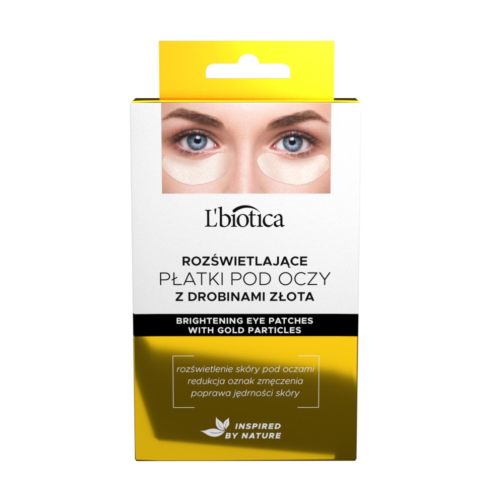 270771 L'BIOTICA PŁATKI POD OCZY 3X2 ROZŚWIETLAJĄCE Z DROBINAMI ZŁOTA 5907636934790