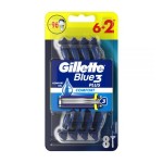 GILLETTE MASZYNKA DO GOLENIA JEDNOCZĘŚCIOWA BLUE 3  6+2 SZT.
