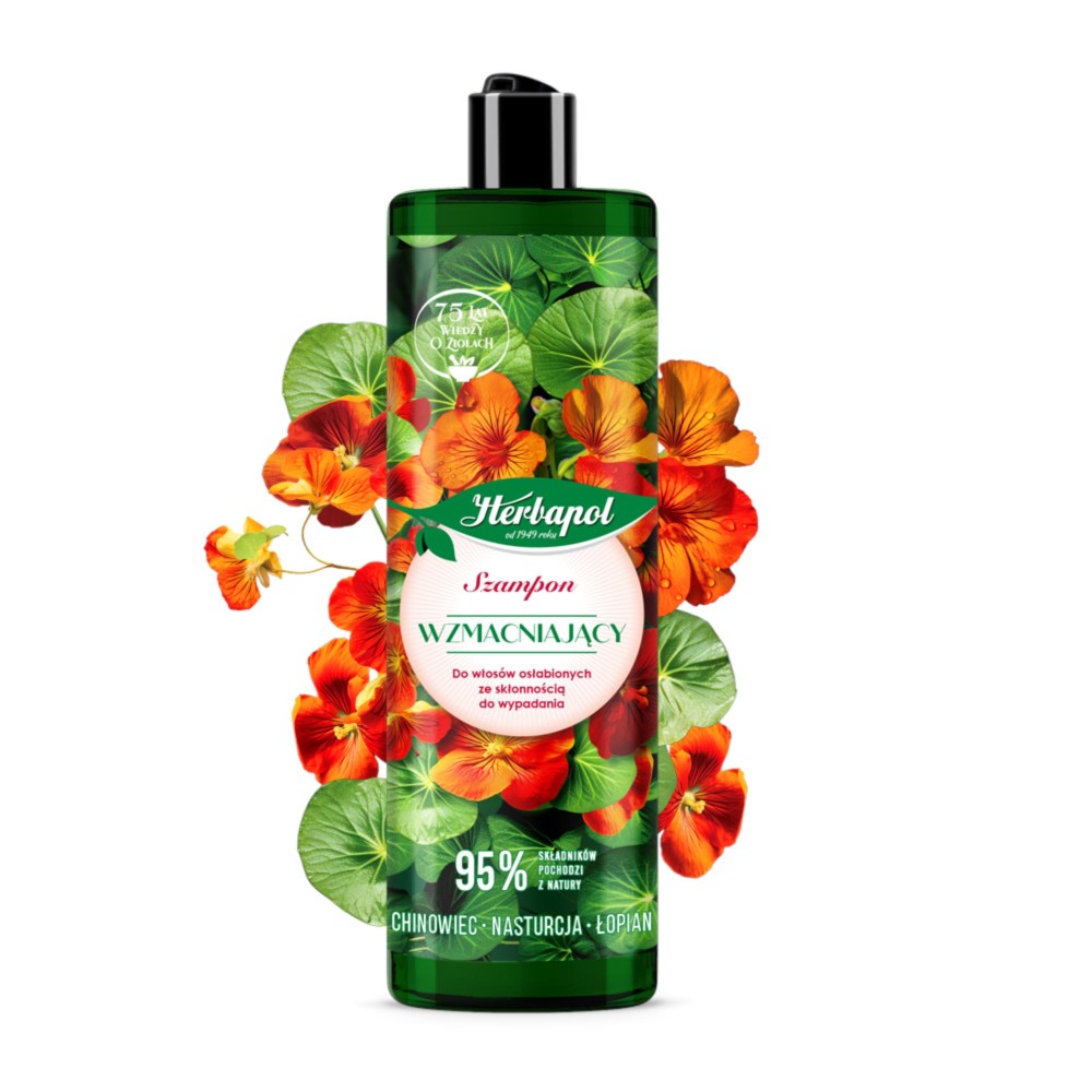 292161 HERBAPOL SZAMPON DO WŁOSÓW 400ML CHINIOWIEC&amp;NASTURCJA&amp;ŁOPIAN WZMACNIAJĄCY 5900956901060