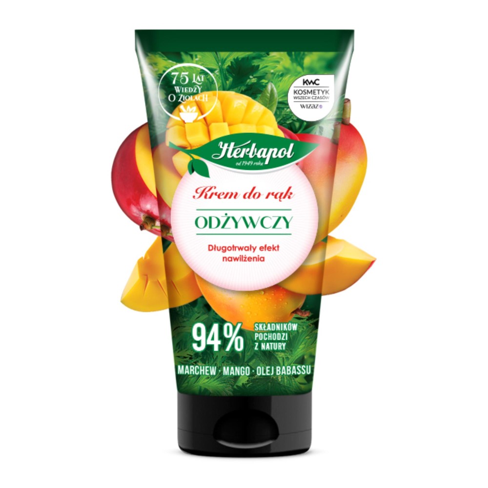 280812 HERBAPOL KREM DO RĄK 50ML MARCHEW&amp;MANGO&amp;OLEJ BABASSU ODŻYWCZY 5900956900919