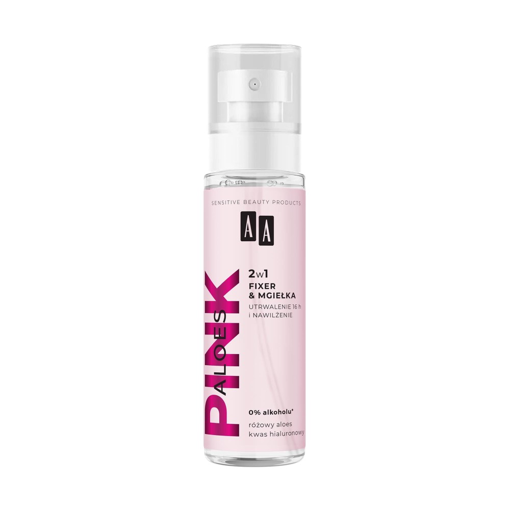 298783 AA ALOES PINK SPRAY DO TWARZY 100ML 2W1 FIXER&amp;MGIEŁKA  UTRWALENIE 16H I NAWILŻENIE 5900116097916