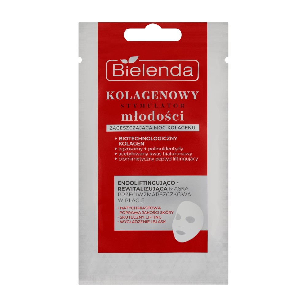 404396 BIELENDA KOLAGENOWY STYMULATOR MŁODOŚCI MASECZKA DO TWARZY W PŁACIE ENDOLIFTINGUJĄCO-REWIT 5902169059743