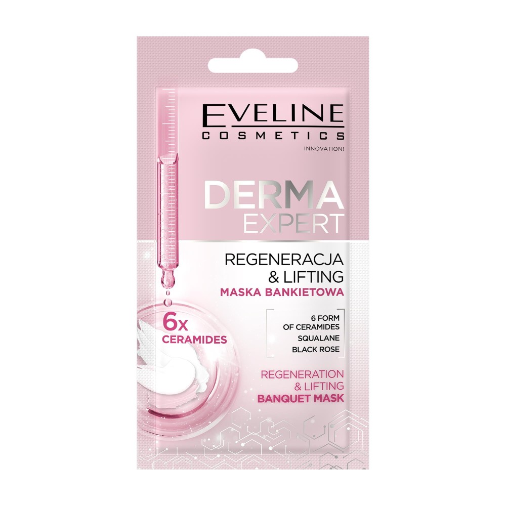 299144 EVELINE DERMA EXPERT MASECZKA DO TWARZY 8ML BANKIETOWA REGENERACJA&amp;LIFTING 5903416068747