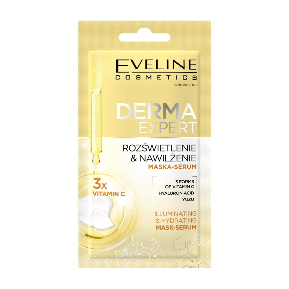 299143 EVELINE DERMA EXPERT MASECZKA-SERUM DO TWARZY 8ML ROZŚWIETLENIE&amp;NAWILŻENIE 5903416068730