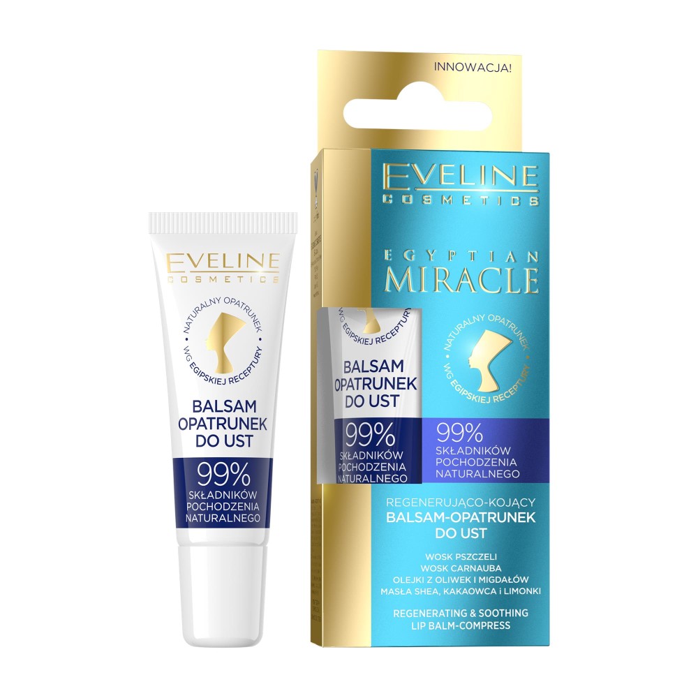 254419 EVELINE EGYPTIAN MIRACLE BALSAM-OPATRUNEK DO UST 12ML REGENERUJĄCO KOJĄCY 5903416017844