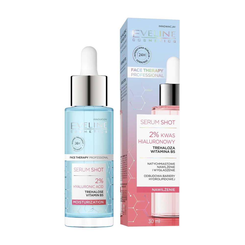 274416 EVELINE FACE THERAPY PROFESSIONAL SERUM SHOT DO TWARZY 30ML NAWILŻENIE 2% KWAS HIALURONOWY 5903416039570
