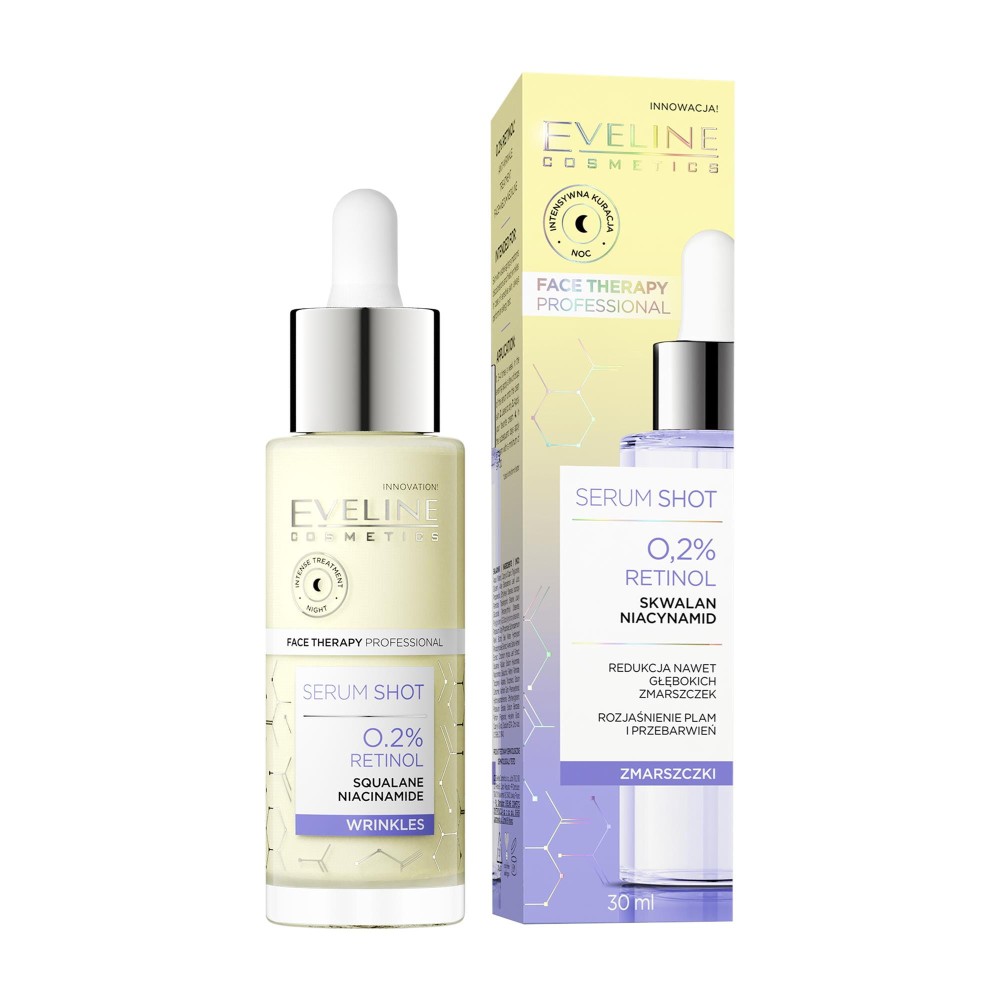 274421 EVELINE FACE THERAPY PROFESSIONAL SERUM SHOT DO TWARZY 30ML ZMARSZCZKI 0,2% RETINOL 5903416044185