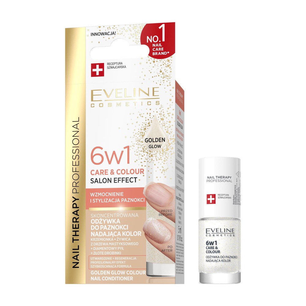 291199 EVELINE NAIL THERAPY ODŻYWKA DO PAZNOKCI 6W1 CARE &amp; COLOUR GOLDEN GLOW 5903416061083