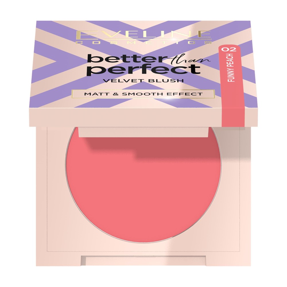 404218 EVELINE RÓŻ BETTER THAN PERFECT VELVET BLUSH 02 FUNNY PEACH 5903416074274