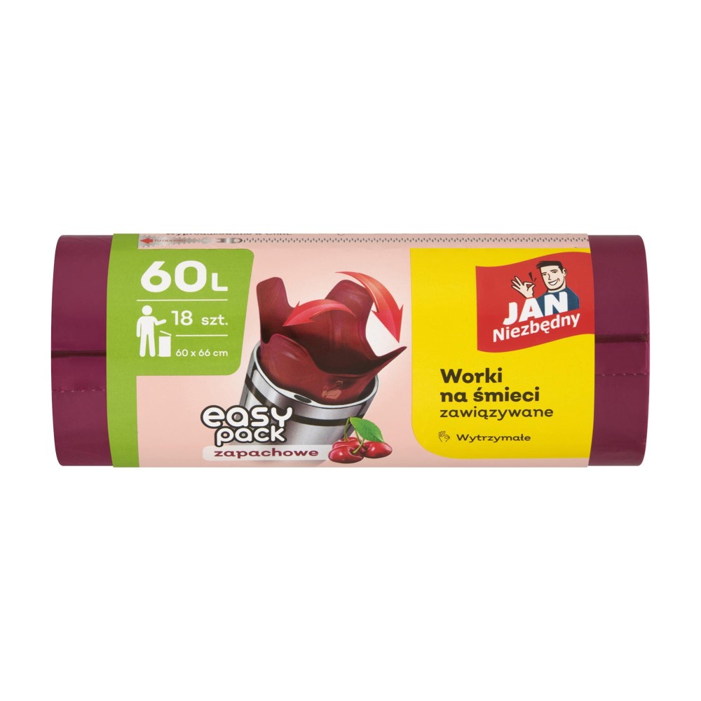 297220 JAN NIEZBĘDNY WORKI NA ŚMIECI HD EASY-PACK  60L (18) WIŚNIA 5900536357980
