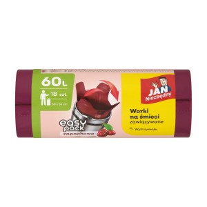 297220 JAN NIEZBĘDNY WORKI NA ŚMIECI HD EASY-PACK  60L (18) WIŚNIA 5900536357980