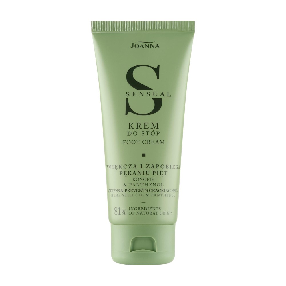 288403 JOANNA SENSUAL KREM DO STÓP 100ML KONOPIE&amp;PANTHENOL ZMIĘKCZA,ZAPOBIEGA PĘKANIU PIĘT 5901018021030