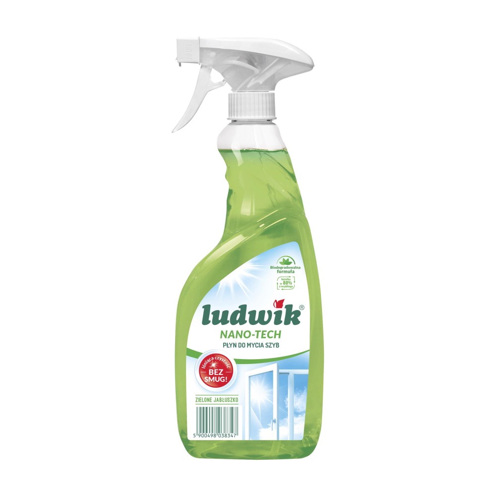 285462 LUDWIK PŁYN DO SZYB DOZOWNIK 600ML ZIELONE JABŁKO NANO-TECH 5900498038347