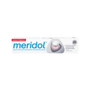 289351 MERIDOL PASTA DO ZĘBÓW 75ML OCHRONA DZIĄSEŁ I DELIKATNE WYBIELANIE 8718951560390