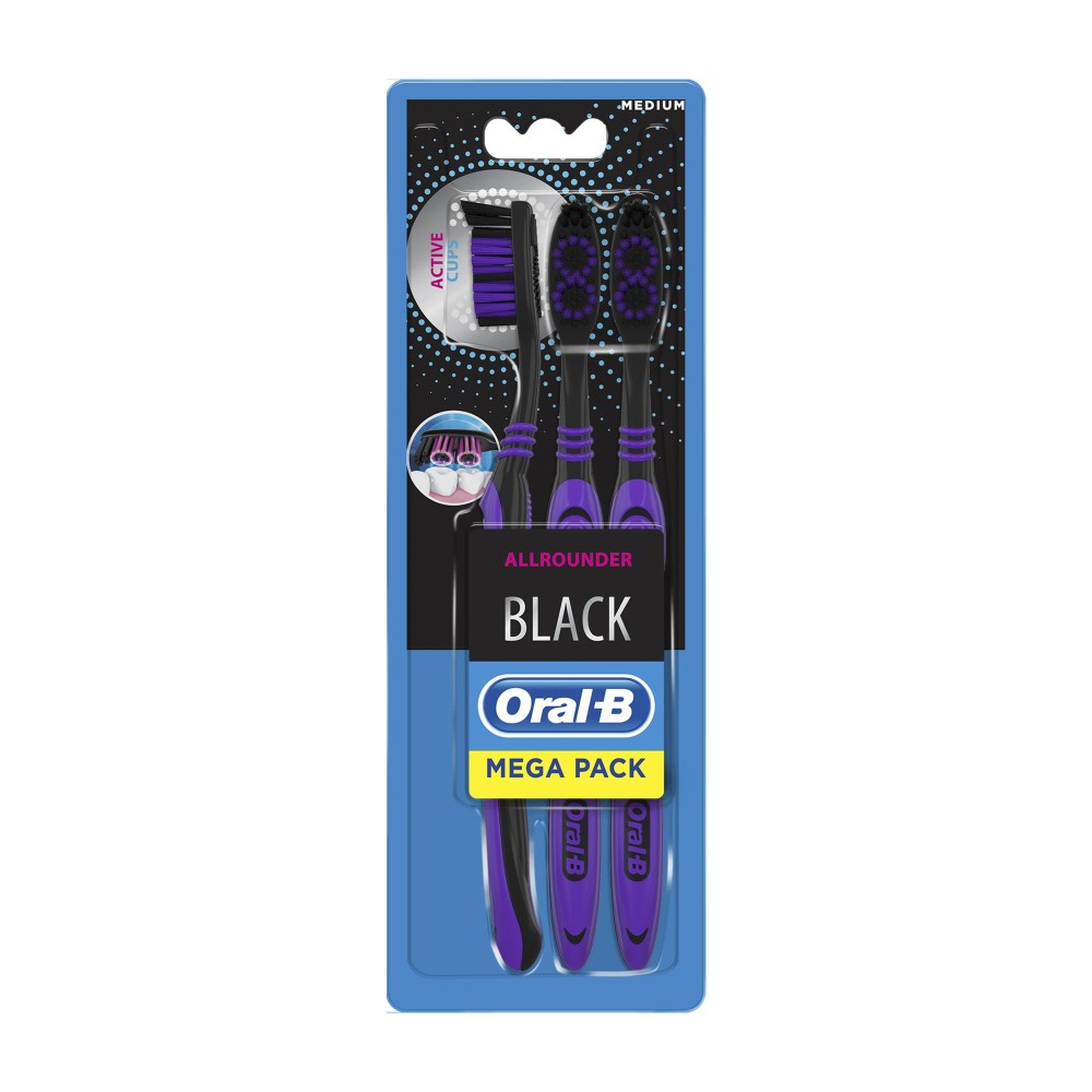 405982 ORAL B. SZCZOTECZKA DO ZĘBÓW ALLROUNDER BLACK MEDIUM 40 3 SZT. 3014260101503