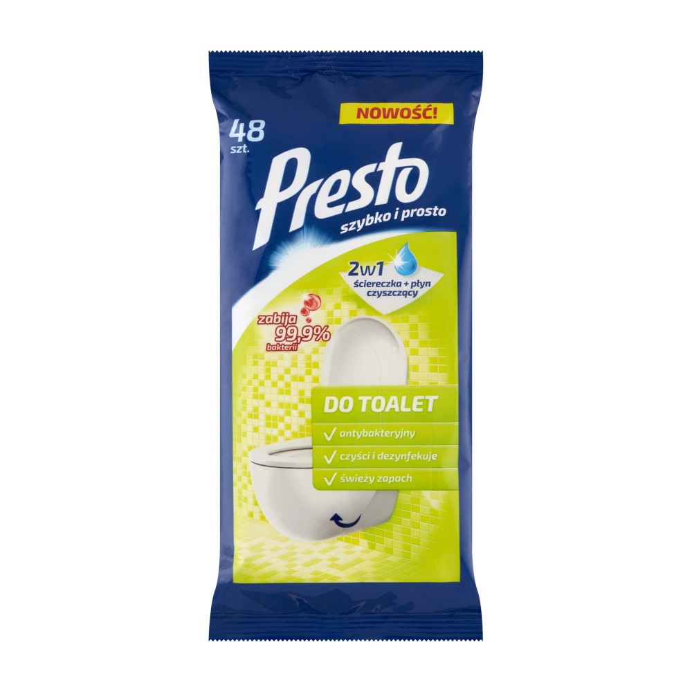 195231 PRESTO ŚCIERECZKI NAWILŻANE DO TOALETY 48 SZT. 5900095018902
