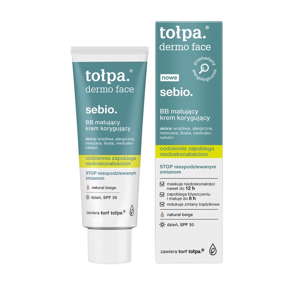 298190 TOŁPA DERMO FACE SEBIO.KREM DO TWARZY 40ML BB MATUJĄCY,KORYGUJĄCY 5902719416699
