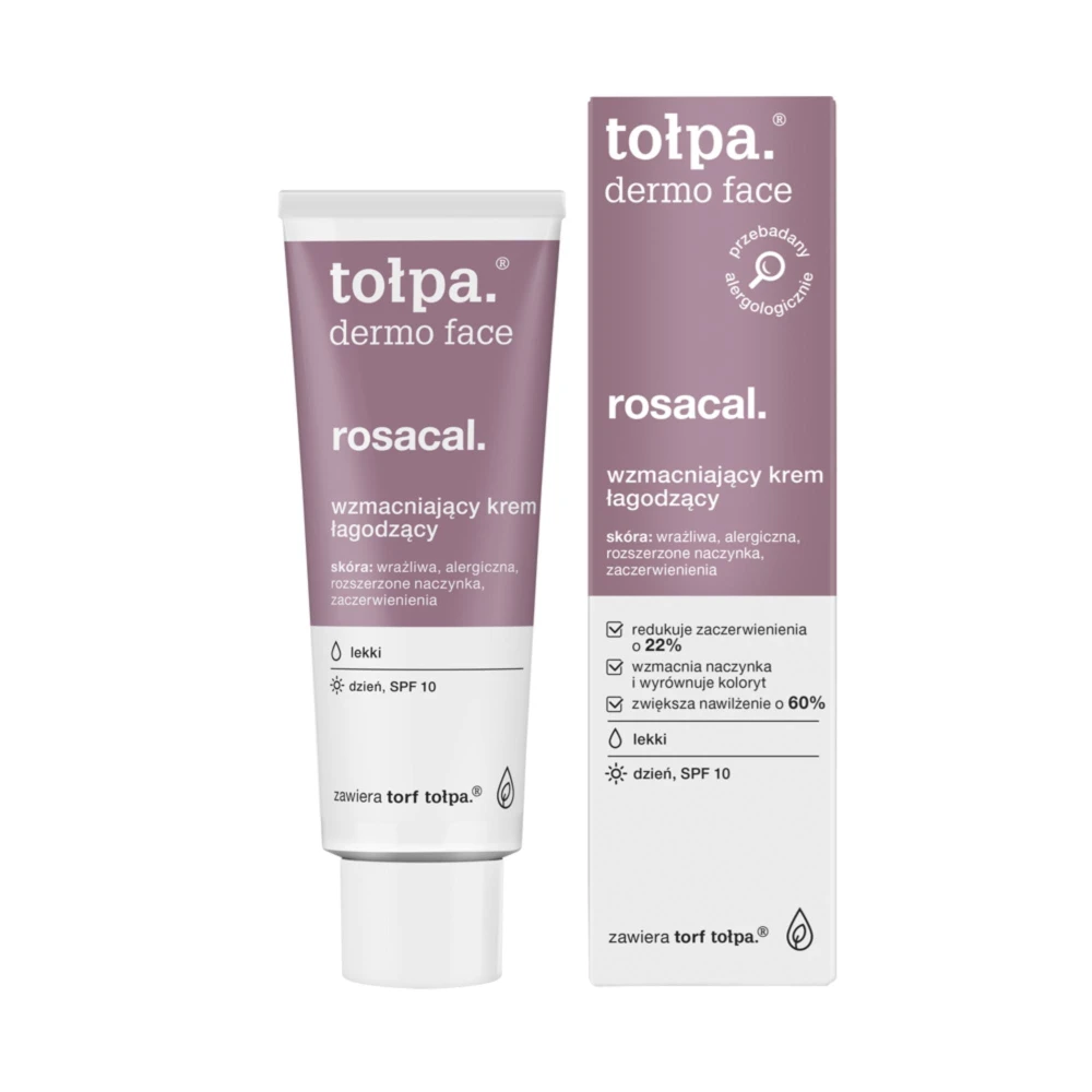 198256 TOŁPA DERMO FACE ROSACAL.KREM DO TWARZY 40ML DZIEŃ SPF 10 LEKKI WZMACNIAJĄCY,ŁAGODZĄCY 5900107008396