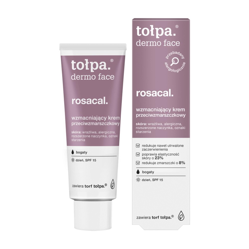 198258 TOŁPA DERMO FACE ROSACAL.KREM DO TWARZY 40ML DZIEŃ SPF 15 BOGATY WZMACNIAJĄCY,PRZECIWZMARSZCZK 5900107006361