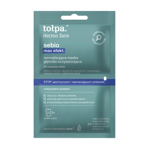 TOŁPA DERMO FACE SEBIO MAX EFEKT.MASECZKA DO TWARZY 6MLX2 NORMALIZUJĄCA,GŁĘBOKO OCZYSZCZAJĄCA