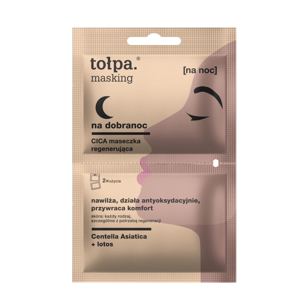 298750 TOŁPA MASKING MASECZKA NA TWARZ I SZYJĘ 5MLX2 NA DOBRANOC CICA REGENERUJĄCA 5903900960113