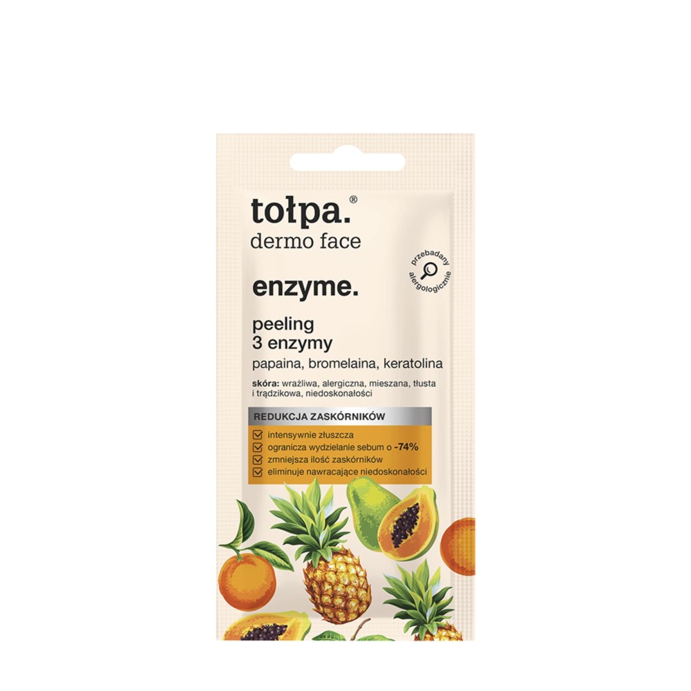 298206 TOŁPA DERMO FACE ENZYME.3 ENZYMY PEELING DO TWARZY 8ML REDUKCJA ZASKÓRNIKÓW 5902719416309