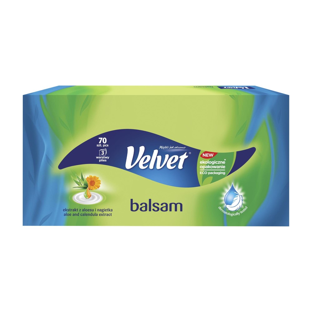 197867 VELVET CHUSTECZKI HIGIENICZNE 70 SZT. BALSAM ALOES I NAGIETEK/ALOE&amp;CALENDULA 3W 5901478001337