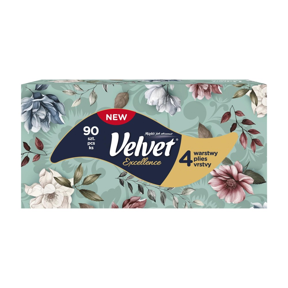 401831 VELVET CHUSTECZKI HIGIENICZNE 90 SZT. EXCELLENCE 4W 5901478010506