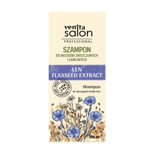 404267 VENITA SALON SZAMPON DO WŁOSÓW 500ML LEN ZNISZCZONE I ŁAMLIWE 5902101521499