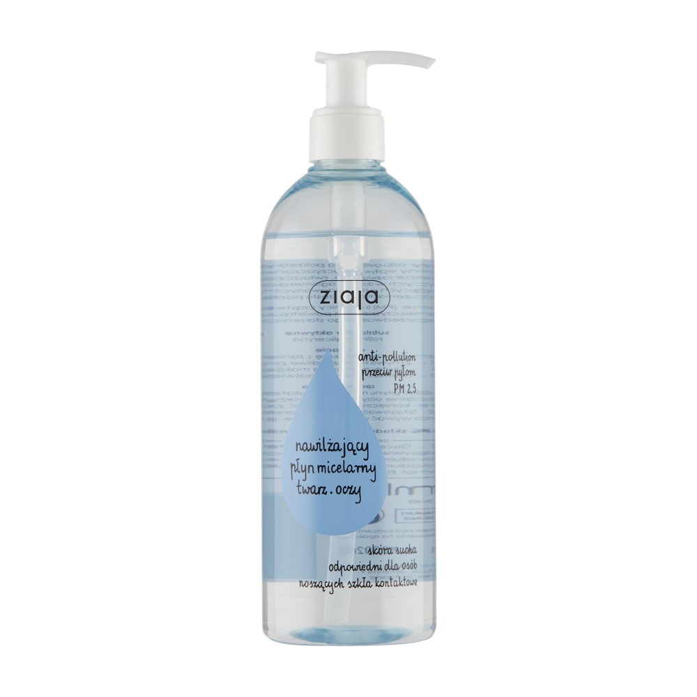 251410 ZIAJA PŁYN MICELARNY 390ML NAWILŻAJĄCY SKÓRA SUCHA ODPOW.DLA OSÓB NOSZĄCYCH SZKŁA KONTAKT 5901887047445