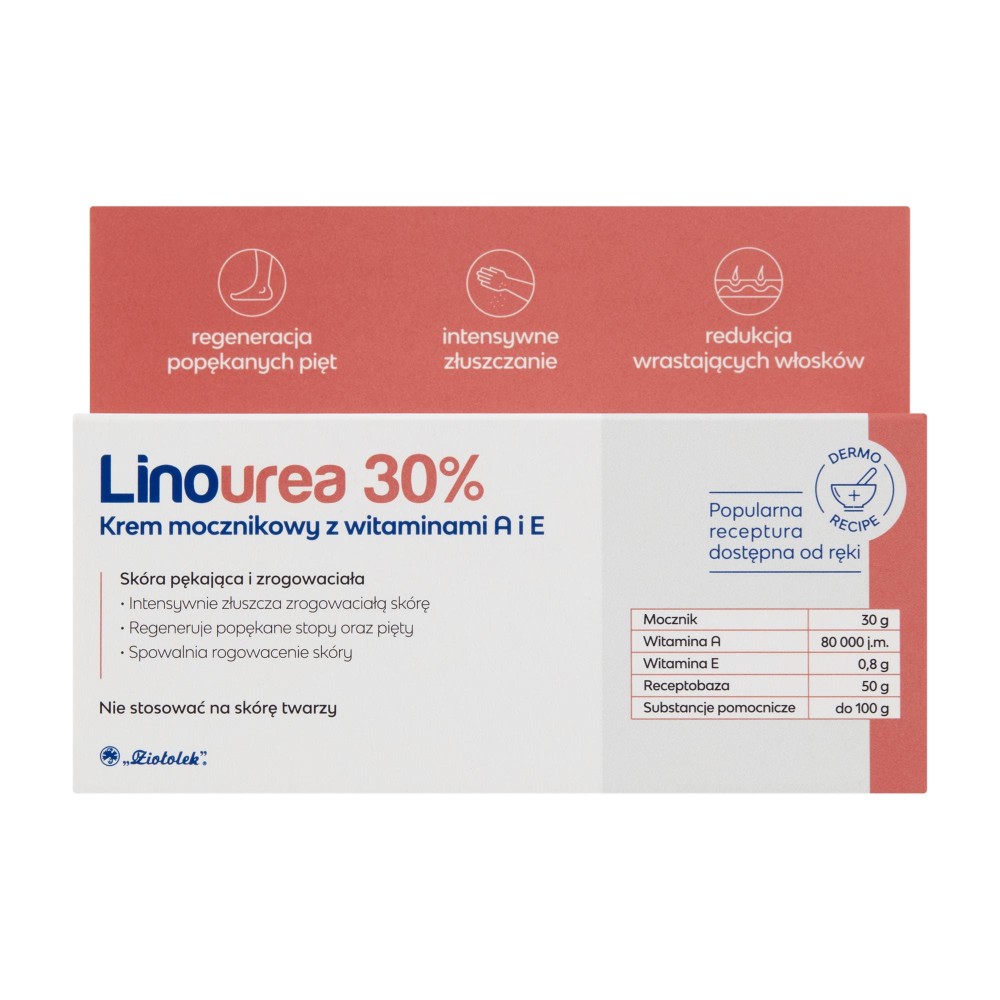 273262 ZIOŁOLEK KREM DO CIAŁA 50G LINOUREA 30% A+E SKÓRA PĘKAJĄCA I ZROGOWACIAŁA 5900558001489