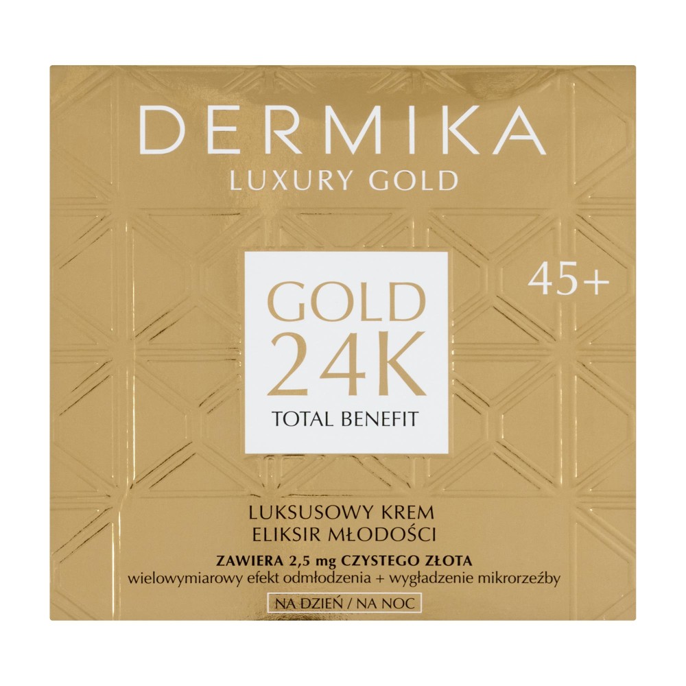 290183 DERMIKA LUXURY GOLD 24K 45+ KREM DO TWARZY 50ML ELIKSIR MŁODOŚCI 5902046768140